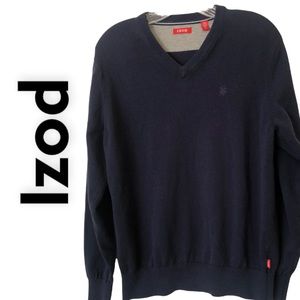 IZOD Premium Essentials Long Sleeve Pullover Cotton Sweater Navy M